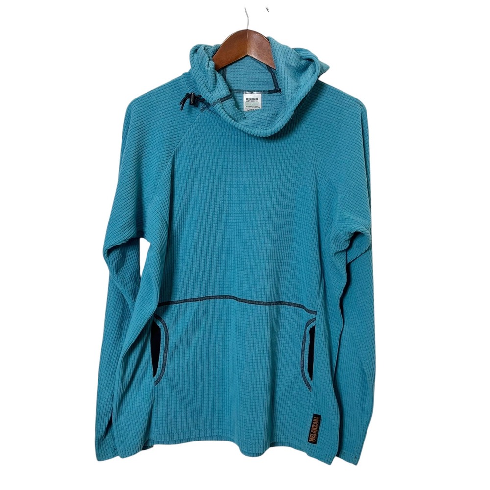 Melanzana Microgrid Hoodie Mens Medium Blue Recycled Polyester Hiking Outdoor